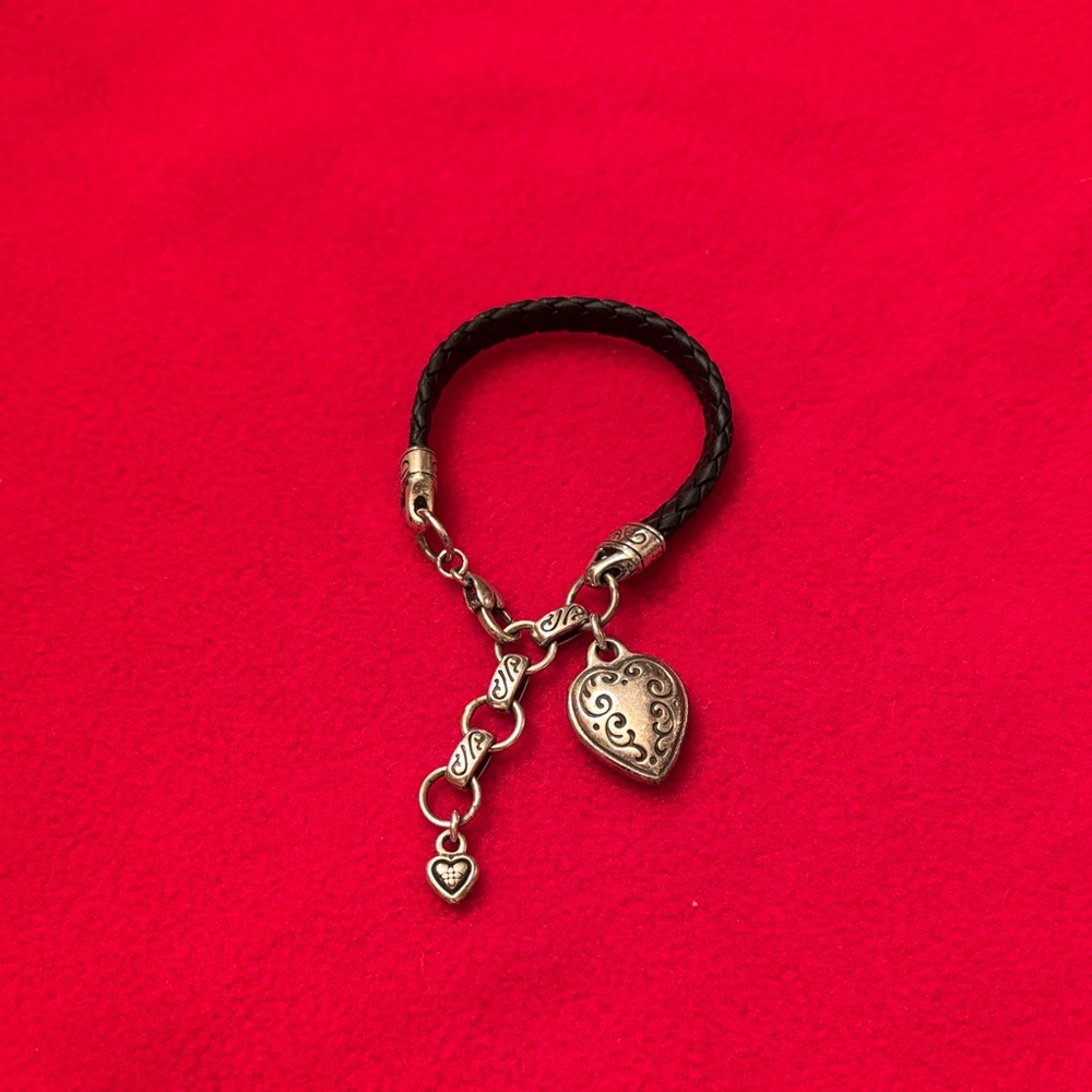 Brighton Black and Gold Heart Charm Bracelet